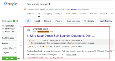 Bulk laundry detergent