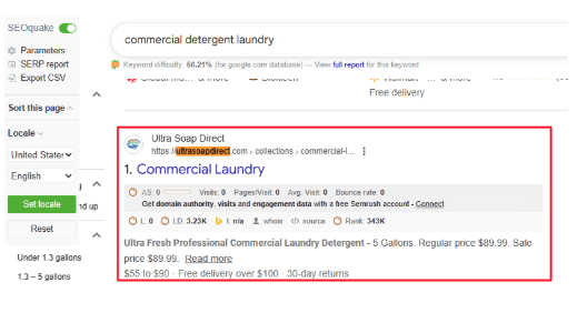 Commercial detergent laundry